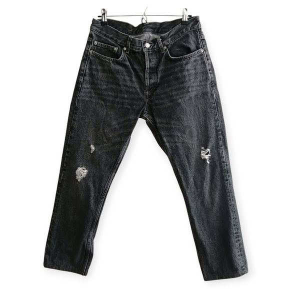 Sandro Slim Straight Leg Jeans Gray Wash Tailored 27" Inseam Size 32 - Picture 16 of 16